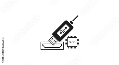 BIOS Programmer Line soft tone vector design