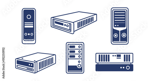 Blade Server Line creative tone color illustration