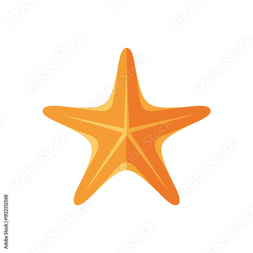 Bright Orange Starfish on White Background for Marine Life and Ocean Themed Projects
