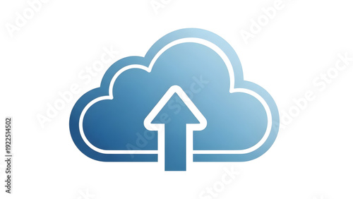 Cloud Upload Icon SVG Vector – Modern Blue Cloud Storage Symbol Isolated on Transparent Background for Data Backup, Technology, and Web Design