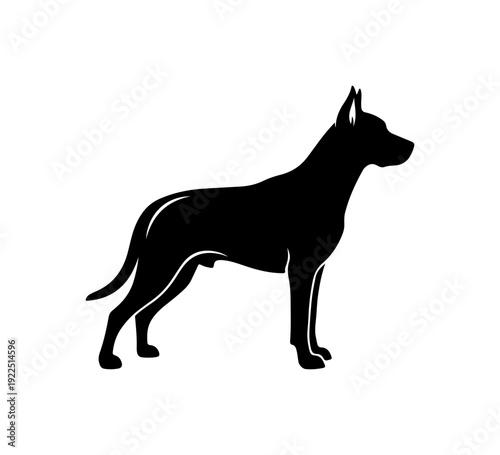 Great Dane dog silhouette, black vector icon, pet graphic, animal symbol