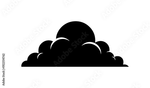 Dramatic sunset silhouette with fluffy clouds