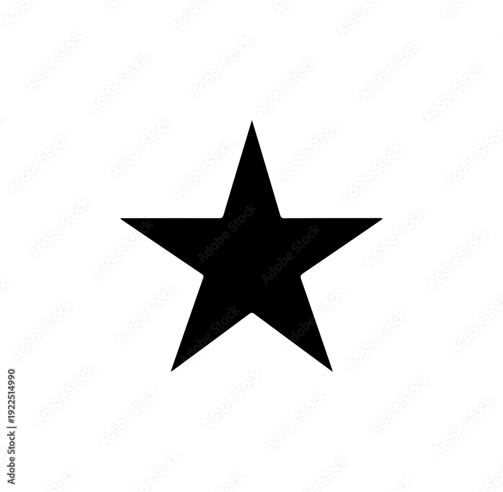 Fototapeta premium Bold black star symbol on transparent background