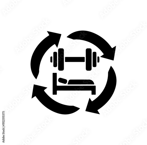 Fitness routine cycle with dumbbell and bench