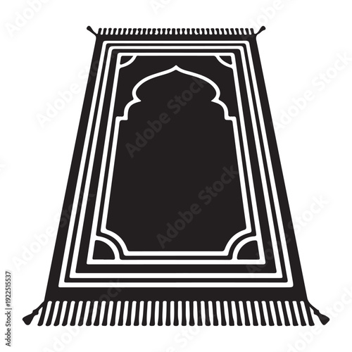 Artistic Islamic prayer mat with elegant mosque niche style for Ramadan Kareem spiritual poster design