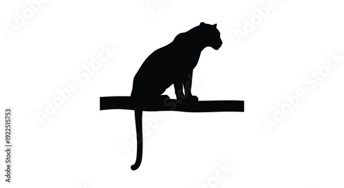 A black panther rests on a branch a striking silhouette