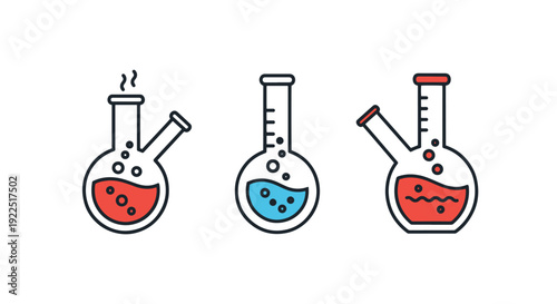 Boiling Flask Line creative bold tone vector