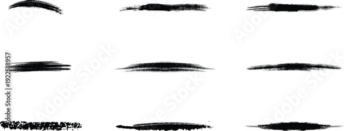Collection of nine distinctive black smudge or smear stains