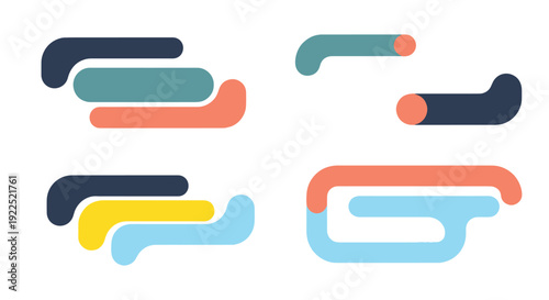 Boundary Line minimal colorful art illustration