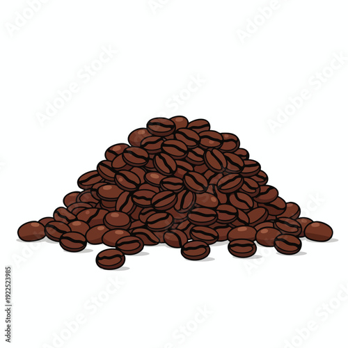 Fresh Roasted Coffee Beans Piled for Brewing or Culinary Use