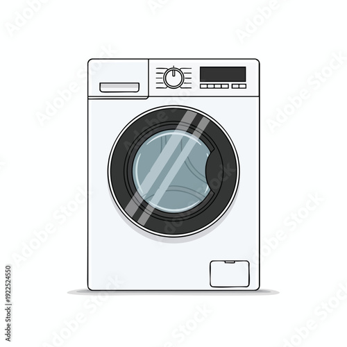 Modern Washing Machine in a Clean Laundry Room for Home Use