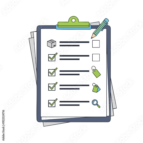 Business Checklist and Task Management Clipboard for Office Productivity