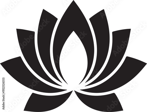 Top Down Symmetrical Lotus Flower Zen Yoga Silhouettes for Wellness Branding