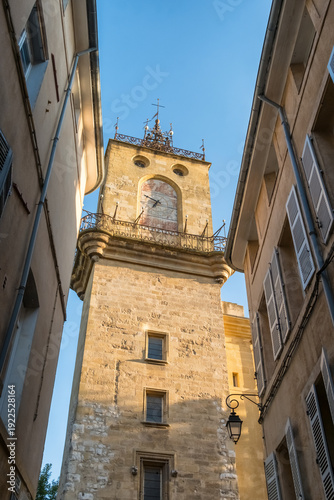 Wallpaper Mural Historic stone clock tower rising above narrow streets in Aix-en-Provence Torontodigital.ca