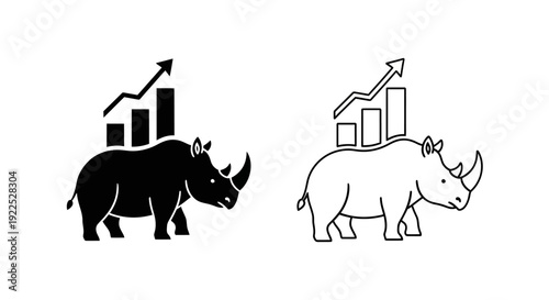Rhino business growth concept illustration vector design Vector