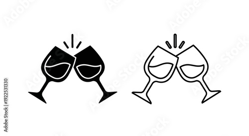 Cheers, wine glasses, toasting, celebration, party, clinking glasses, happy hour, Vector