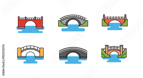Bridge over Lake modern soft tone illustration