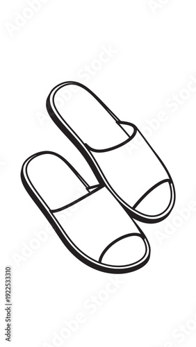 Minimalist pair of sandals photographed from above, conveying casual summer lifestyle.