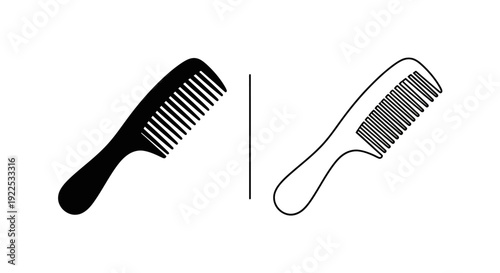 Two different combs, hair comb, hair brush, hair styling, hair care, beauty tools, grooming Vector