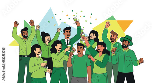 Diverse Group of People Celebrating Together 2.