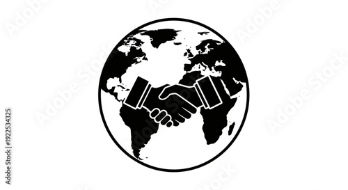 Global Partnership and Cooperation Illustrated with Handshake.
