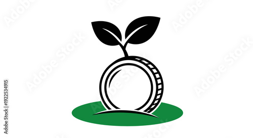 Eco-friendly tire with sprouting leaves symbolizing green environment.