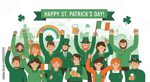 People Celebrating St Patricks Day Together.