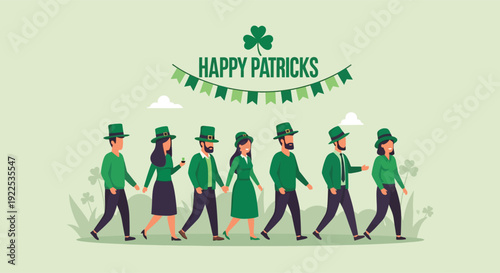 People Wearing Green for St Patricks Day.