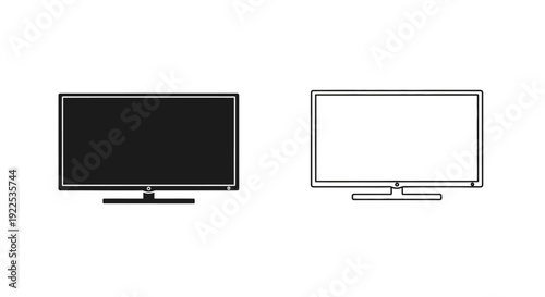 Modern television set, flat screen tv, high definition television, smart tv, home entertainment Vector
