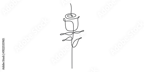 Continuous line drawing of a rose, minimalist art, tattoo designs, and graphic illustrations