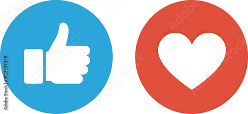 Set of 2 social media reaction icons vector