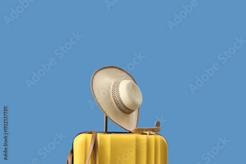 Suitcase with hat and woode...