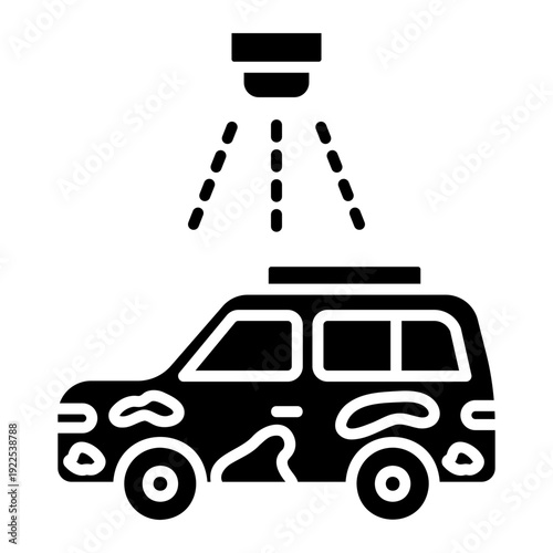 Car Wash Icon: Vehicle Cleaning Service Symbol