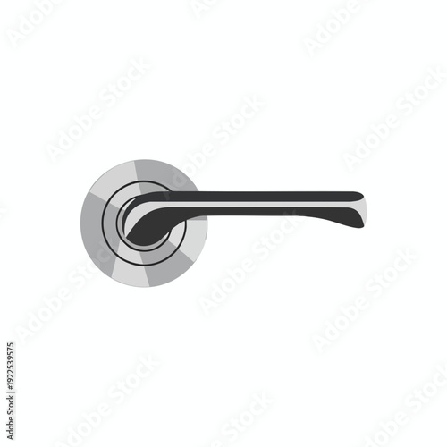 Modern Door Handle and Lock Mechanism on Glass Door