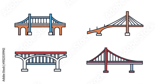 Cantilever Bridge soft tone vector illustration