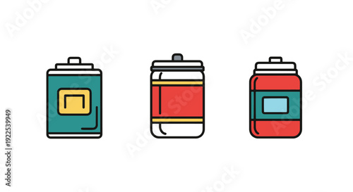Canister Line art creative color composition illustration