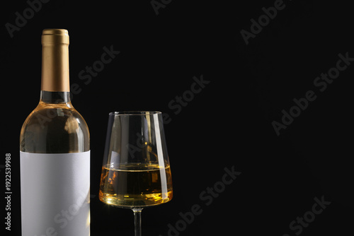 Bottle of wine with blank l...