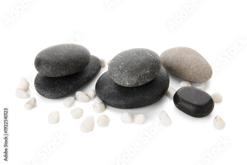 Different sea stones on whi...