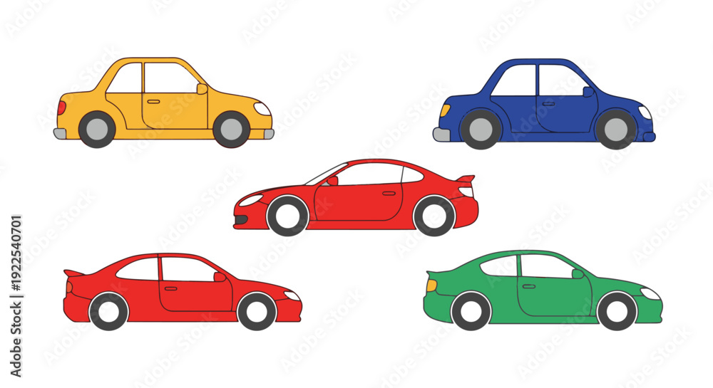 Fototapeta premium Car Line art vector colorful design concept illustration