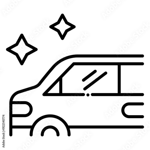 Car Wash Icon Illustration: Shiny Clean Vehicle