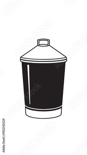 Minimal takeout coffee cup silhouette on a clean white background.