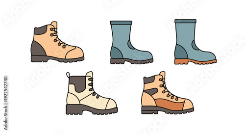 Cave Boots Line art creative tone color illustration