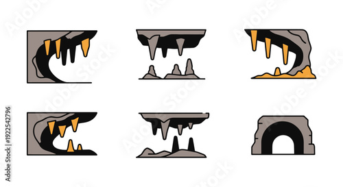 Cave Ceiling Line modern soft color vector