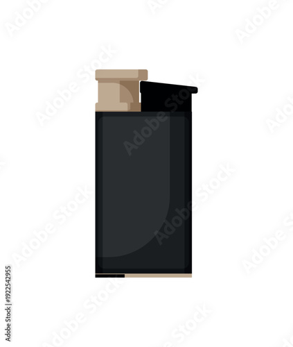 Vector illustration of a black cigarette lighter.