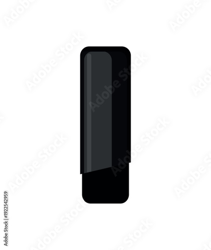 Vector illustration of a black electronic cigarette.