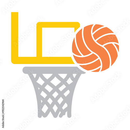 Basketball Going into the Basketball Hoop.