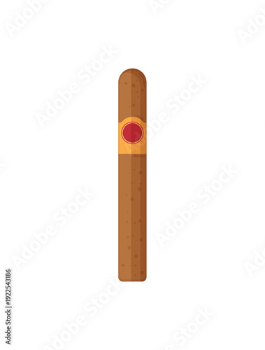Vector illustration of a brown cigar.