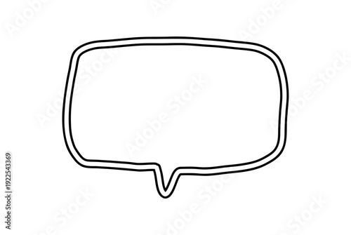 手描き風の黒い二重線の吹き出しベクターイラスト