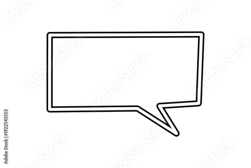 手描き風の黒い二重線の四角型吹き出しベクターイラスト