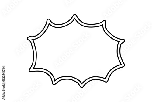 手描き風の黒い二重線の叫ぶ吹き出しベクターイラスト